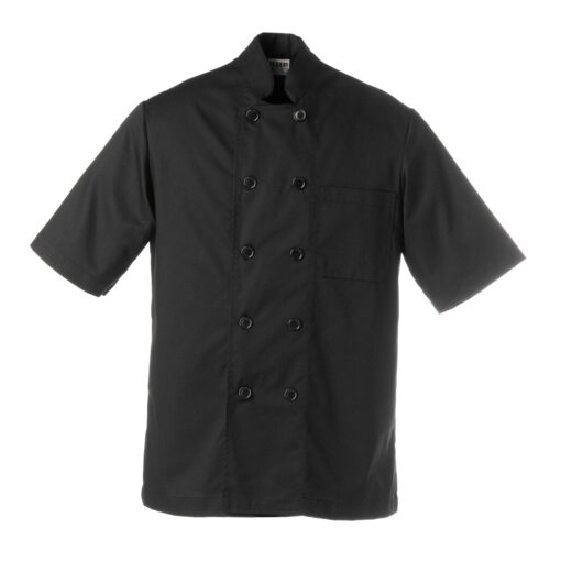 Chaqueta de cocina negra de manga corta