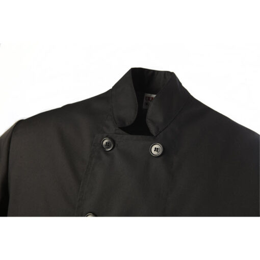 Chaqueta de cocina negra de manga corta - Imagen 3