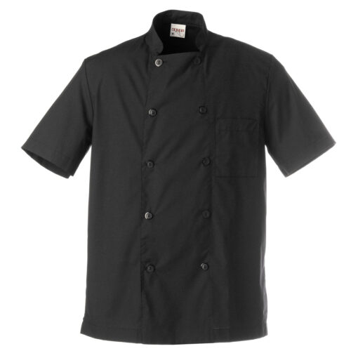 Chaqueta de cocinero negra corte camisero