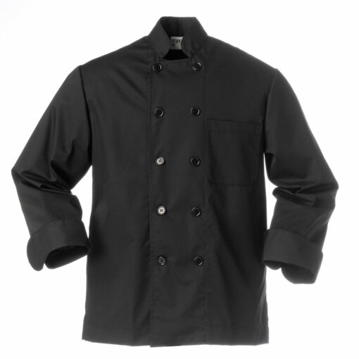 Chaqueta de cocinero negra corte camisero