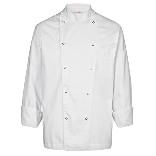 Chaqueta de cocina blanca con cierres