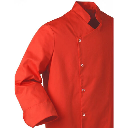 Chaqueta de cocina artel roja con cierres - Imagen 3
