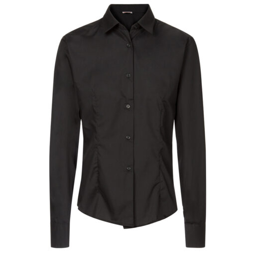 Blusa entallada negra manga larga
