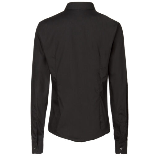 Blusa entallada negra manga larga - Imagen 2
