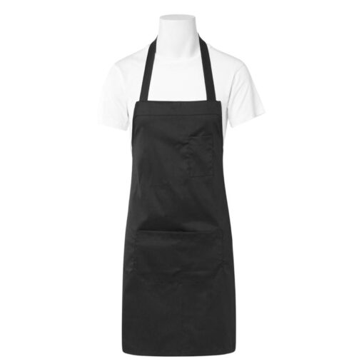 Delantal negro con bolsillo en el pecho