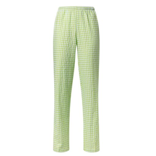 Pantalón vichy pistacho con goma
