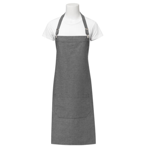Delantal Denim Vigoré gris tira cuello intercambiable