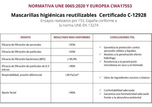 Mascarilla Higiénica reutilizable blanca estrella gris certificada - Imagen 2